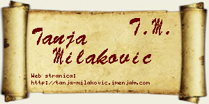 Tanja Milaković vizit kartica